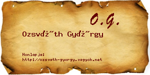 Ozsváth György névjegykártya