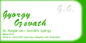 gyorgy ozsvath business card